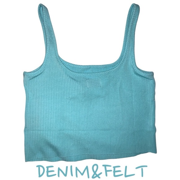 WSLY Women’s ESSEX RIBBED SQUARE NECK TANK | Color: Lagoon Blue | NEW/NWT!🩵🩵 - Picture 2 of 4